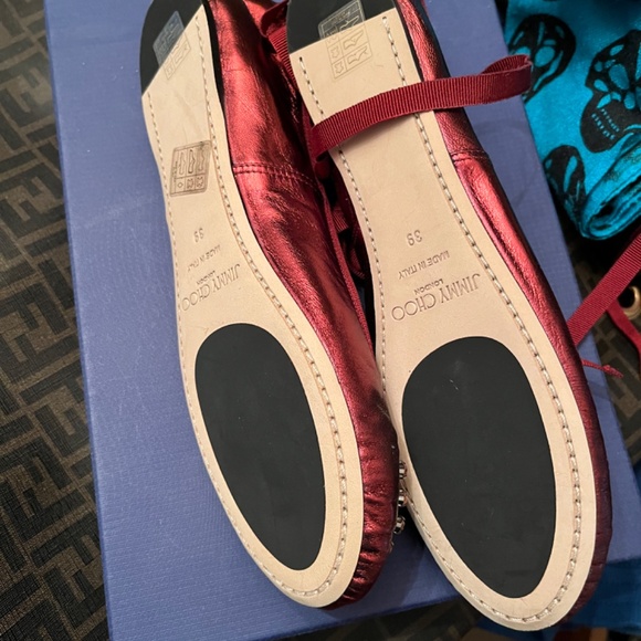 New- Jimmy choo Satin Ribbon Ballerina Flats. - Picture 3 of 9